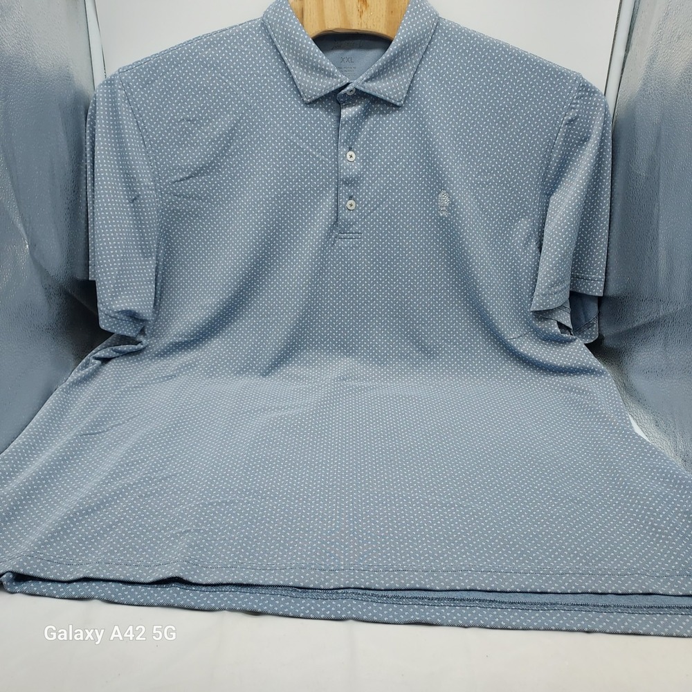 Johnnie-O Mens XXL Lake Blue Micro Diamond Performance Polo Shirt JMPO3400 - Picture 4 of 7